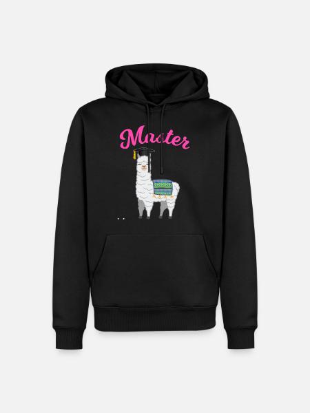 Master Studium Abschluss Lama Alpaka Geschenk - Männer Premium Bio Hoodie - Schwarz