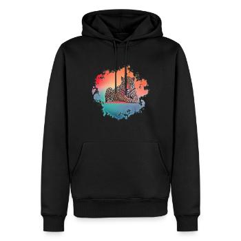 leopard - Men’s Premium Organic Hoodie - black - Front - Nico (187cm)