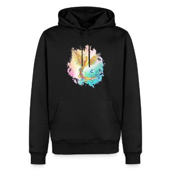 Phönix - Männer Premium Bio Hoodie - Schwarz - Vorne - Nico (187cm)