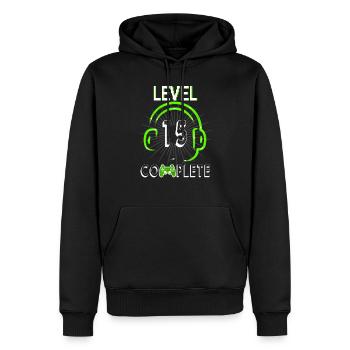 15e anniversaire 15 ans nés en 2005 - Sweat à capuche Premium bio Homme - noir - Devant - Nico (187cm)