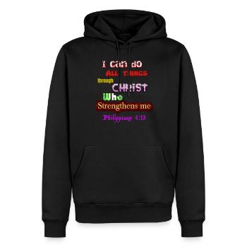 Bible Verset Bible Verset Saint- Saint- - Sweat à capuche Premium bio Homme - noir - Devant - Nico (187cm)