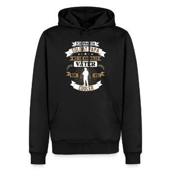 Bundeswehr Soldat Papa Vater Männer Geschenk - Männer Premium Bio Hoodie - Schwarz - Vorne - Nico (187cm)