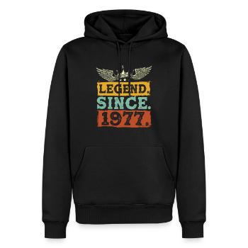 Legend Since 1977 - Sweat à capuche Premium bio Homme - noir - Devant - Nico (187cm)