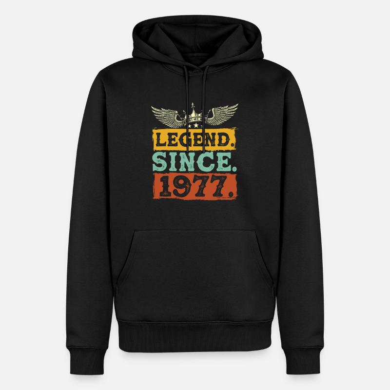 Legend Since 1977 - Männer Premium Bio Hoodie - Schwarz