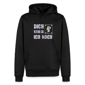 briefmarke dich kriege ich noch - Männer Premium Bio Hoodie - Schwarz - Vorne - Nico (187cm)
