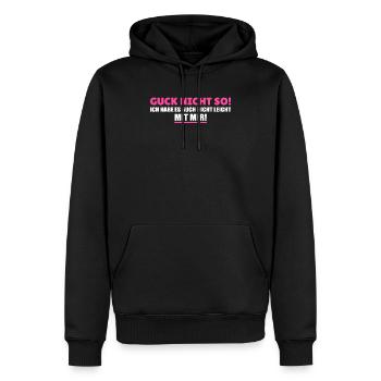 Guck nicht so ich habe es nicht leicht mit mir. - Männer Premium Bio Hoodie - Schwarz - Vorne - Nico (187cm)