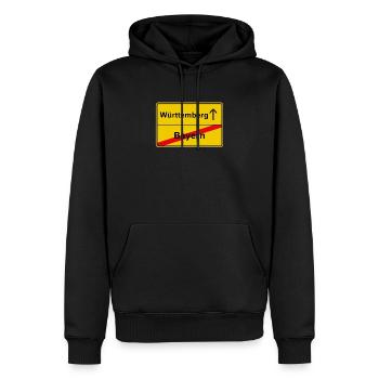 Wurtemberg souabe signe nom de lieu anti Bavière - Sweat à capuche Premium bio Homme - noir - Devant - Nico (187cm)