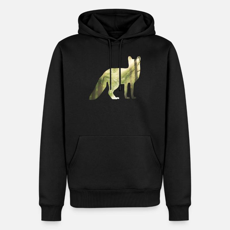 Conception de renards renards - Sweat à capuche Premium bio Homme - noir
