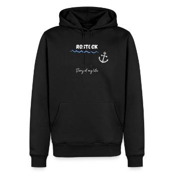L'histoire de Rostock de ma vie Anker Maritim - Sweat à capuche Premium bio Homme - noir - Devant - Nico (187cm)