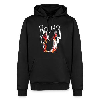 Fire Bowling Ball Gift for Bowling Bowler - Men’s Premium Organic Hoodie - black - Front - Nico (187cm)