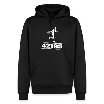 Marathonläufer Marathonlauf 42km Marathon Design - Männer Premium Bio Hoodie - Schwarz - Vorne - Nico (187cm)