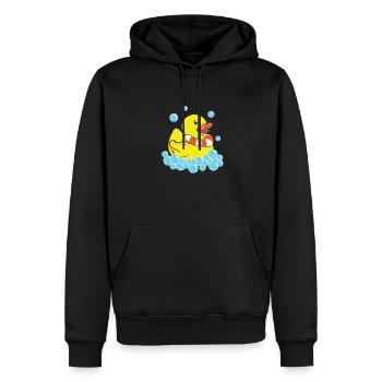 Badeente Entchen Kita Gummiente Enten Bademeister - Männer Premium Bio Hoodie - Schwarz - Vorne - Nico (187cm)