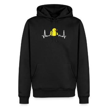 Ente Puls Enten Züchter Herzschlag Entchen Motiv - Männer Premium Bio Hoodie - Schwarz - Vorne - Nico (187cm)