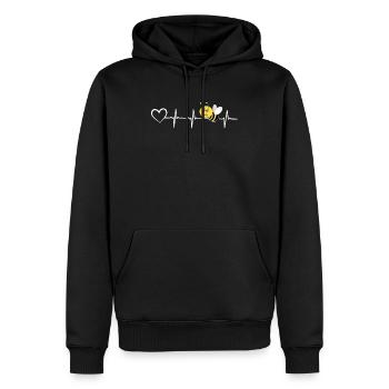 Cadeau d'abeilles de miel d'apiculteur de battement de coeur avec le coeur - Sweat à capuche Premium bio Homme - noir - Devant - Nico (187cm)