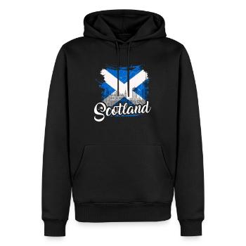Drapeau de l'Écosse Armoiries écossaises Écossais - Sweat à capuche Premium bio Homme - noir - Devant - Nico (187cm)