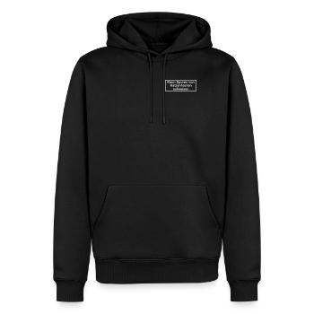Kann Spuren von Katzenhaaren aufweisen - Männer Premium Bio Hoodie - Schwarz - Vorne - Nico (187cm)