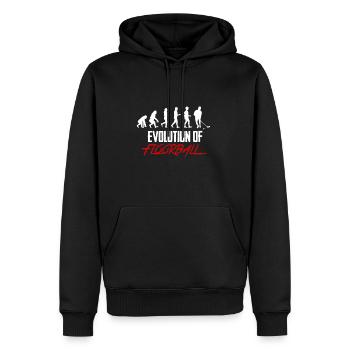 Unihockey & Floorball Evolution Geschenk Hockey - Männer Premium Bio Hoodie - Schwarz - Vorne - Nico (187cm)