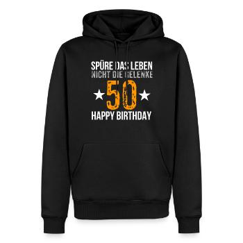 50 Geburtstag Mann - Männer Premium Bio Hoodie - Schwarz - Vorne - Nico (187cm)