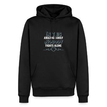 Kampf gegen Krebs Familienunterstützung Tshirt - Männer Premium Bio Hoodie - Schwarz - Vorne - Nico (187cm)