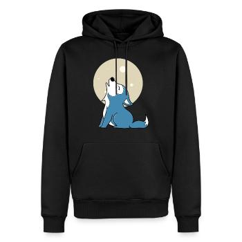 Baby Wolf Mond - Männer Premium Bio Hoodie - Schwarz - Vorne - Nico (187cm)