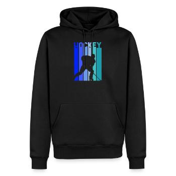 Hockey sur glace Vintage Hockey Player Cool Hockey Gift - Sweat à capuche Premium bio Homme - noir - Devant - Nico (187cm)