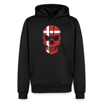 Danemark Drapeau drapeau danois Scandinavie Vacances - Sweat à capuche Premium bio Homme - noir - Devant - Nico (187cm)