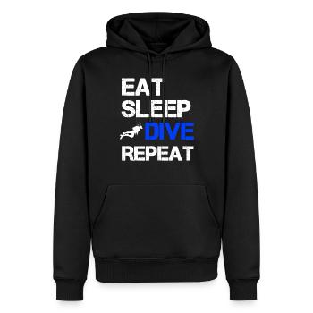 Eat Sleep Dive Repeat Taucher Tauchen Dive Diving - Männer Premium Bio Hoodie - Schwarz - Vorne - Nico (187cm)
