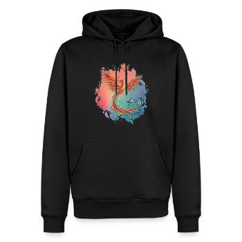 Phönix - Männer Premium Bio Hoodie - Schwarz - Vorne - Nico (187cm)