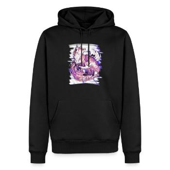 Fuchs - Männer Premium Bio Hoodie - Schwarz - Vorne - Nico (187cm)