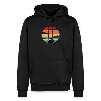 Conception de chats rétro Vintage Pew Pew - Sweat à capuche Premium bio Homme - noir - Devant - Nico (187cm)