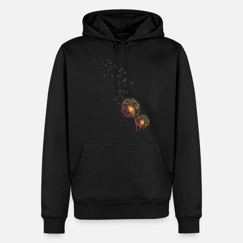 Pissenlit, pissenlit, pelote d'herbe - Sweat à capuche Premium bio Homme - noir