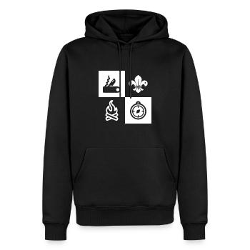 Pfadfinder Pfadfinder - Männer Premium Bio Hoodie - Schwarz - Vorne - Nico (187cm)