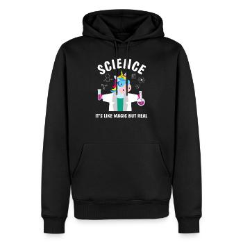 Lustige Wissenschaft ist wie Magie, aber echter Einhornliebhaber - Männer Premium Bio Hoodie - Schwarz - Vorne - Nico (187cm)