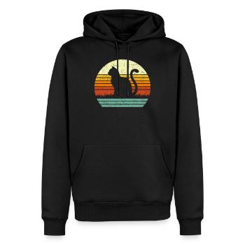 Amant de chat Vintage Cats Black Cat Retro Style Gift - Sweat à capuche Premium bio Homme - noir - Devant - Nico (187cm)
