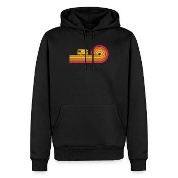 Camping-car rétro Vintage Womo Alcove Camper Motif - Sweat à capuche Premium bio Homme - noir - Devant - Nico (187cm)