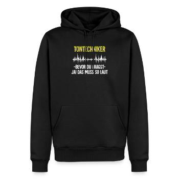 Technicien du son I Technique de l’événement - Sweat à capuche Premium bio Homme - noir - Devant - Nico (187cm)