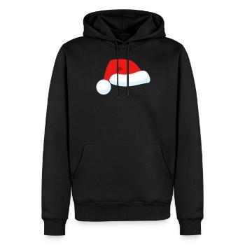Chapeau de père Noël, Noël - Sweat à capuche Premium bio Homme - noir - Devant - Nico (187cm)