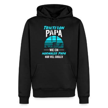 Triathlon Papa Triathlet Vater Schwimmen Laufen Va - Männer Premium Bio Hoodie - Schwarz - Vorne - Nico (187cm)