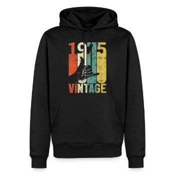 Retro 1975 Birthday Shaka Vintage 70's Gift - Men’s Premium Organic Hoodie - black - Front - Nico (187cm)