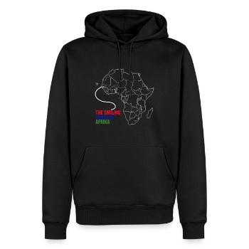 Gambie - Sweat à capuche Premium bio Homme - noir - Devant - Nico (187cm)