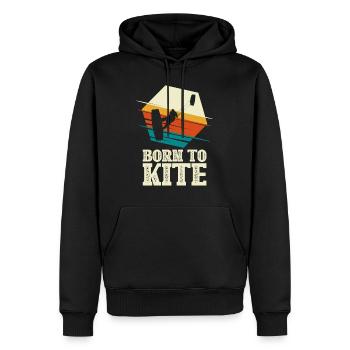 Born to kite - Kitesurfer Kitesurfen - Männer Premium Bio Hoodie - Schwarz - Vorne - Nico (187cm)