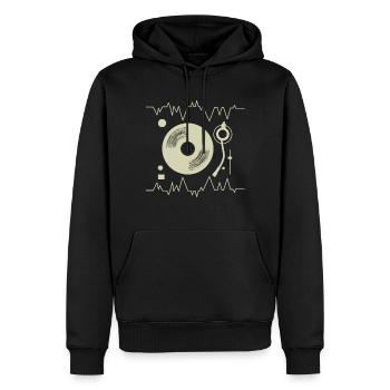 DJ Mischpult Herzschlag - Männer Premium Bio Hoodie - Schwarz - Vorne - Nico (187cm)