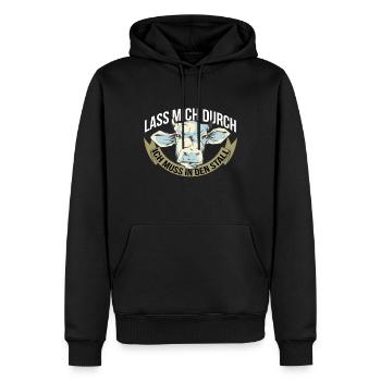 Ich muss in den Stall Rinderzüchter mit Viehzucht - Männer Premium Bio Hoodie - Schwarz - Vorne - Nico (187cm)