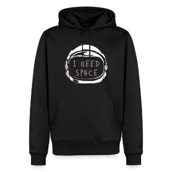 NASA - Sweat à capuche Premium bio Homme - noir - Devant - Nico (187cm)
