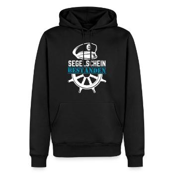 Segelschein bestanden Spruch für Segler - Männer Premium Bio Hoodie - Schwarz - Vorne - Nico (187cm)
