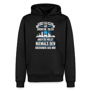 Bochum Skyline Bochumer Bergbau Ruhrpott Lustig - Männer Premium Bio Hoodie - Schwarz - Vorne - Nico (187cm)