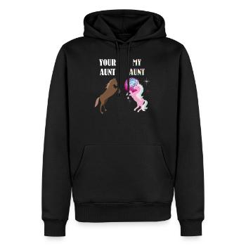 Votre tante ma tante Licorne T-shirt drôle super mignon - Sweat à capuche Premium bio Homme - noir - Devant - Nico (187cm)