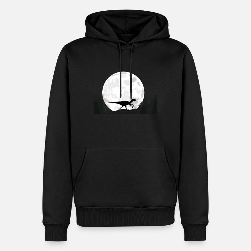 Dinosaurier Velociraptor - Männer Premium Bio Hoodie - Schwarz