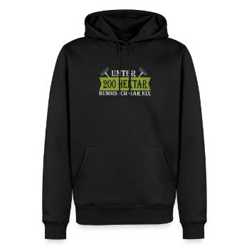 Unter 200 Hektar - Bauern Landwirt Spruch - Männer Premium Bio Hoodie - Schwarz - Vorne - Nico (187cm)
