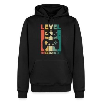 33. Geburtstag Zocker Retro Level 33 Jahre - Männer Premium Bio Hoodie - Schwarz - Vorne - Nico (187cm)